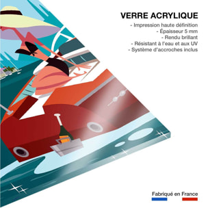 Tableau retro lac de côme Tableau plexiglas