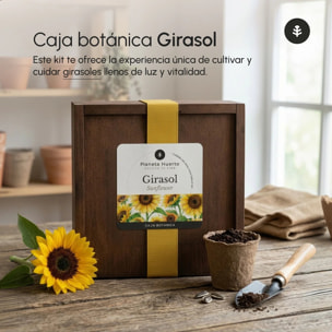 Kit de Cultivo de Girasol en Caja de Madera – Regalo Original Planeta Huerto
