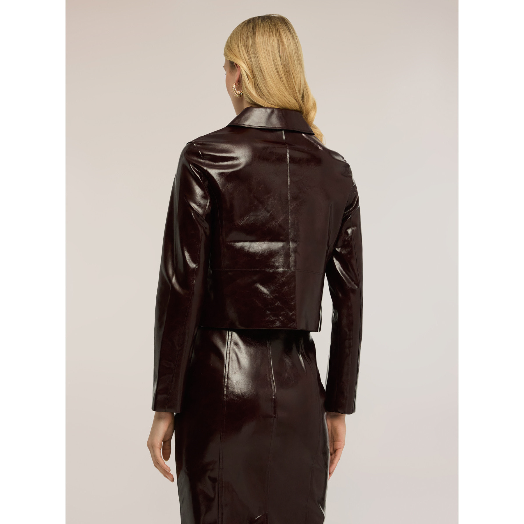 Motivi - Chaqueta corta en tejido brillante - Burgundy