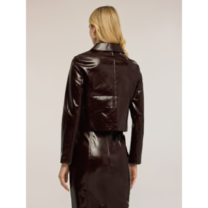 Motivi - Chaqueta corta en tejido brillante - Burgundy