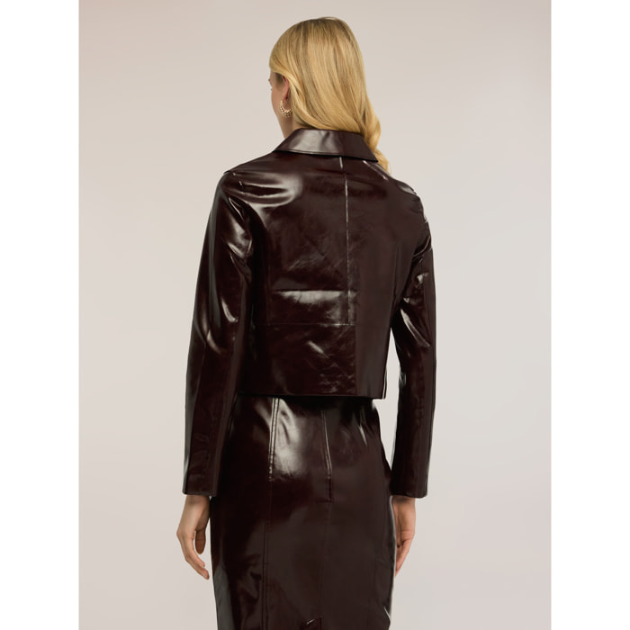 Motivi - Chaqueta corta en tejido brillante - Burgundy