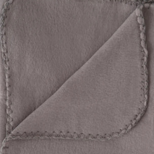 Plaid polaire gris souris 125x150cm