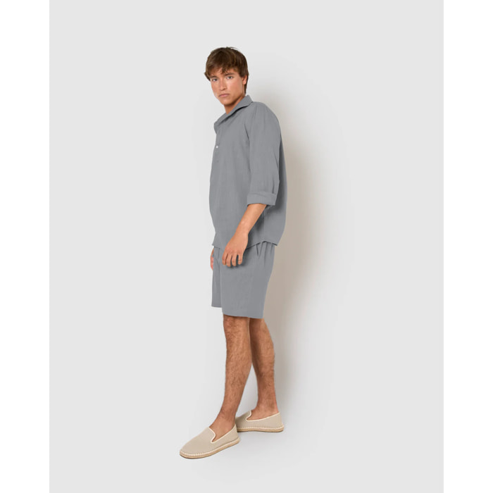Pantalón corto algodón azul
