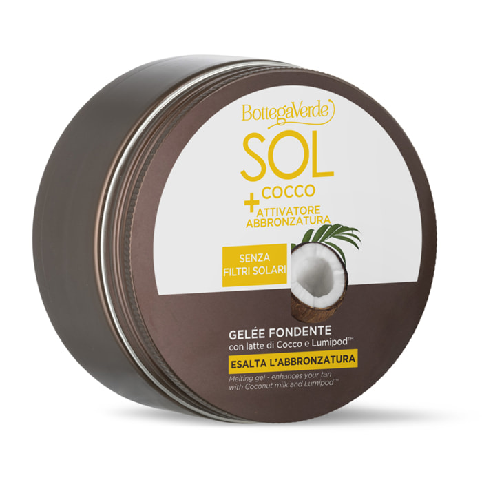 SOL Cocco + Activador del bronceado - Gel fundente - resalta el bronceado - con leche de Coco y Lumipod (150 ml) - sin filtros solares