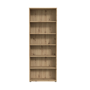 Étagère H. 198 x L. 74 cm décor chêne artisan avec 5 étagères - MIA