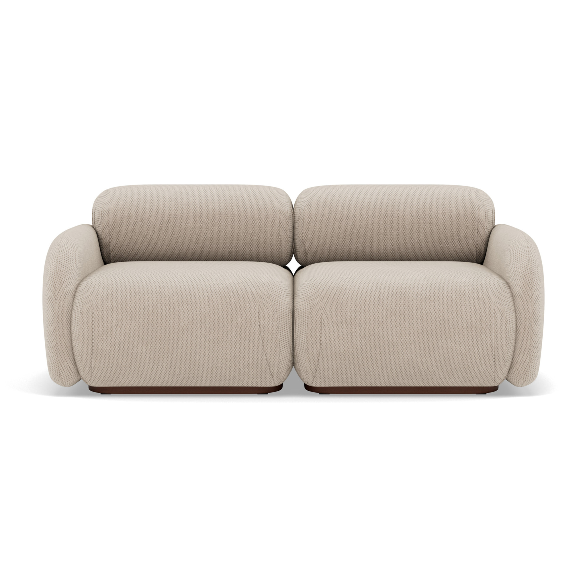 Penelope - canapé droit modulable 2 places en velours texturé - Beige