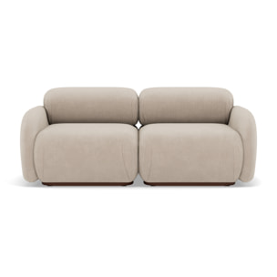 Penelope - canapé droit modulable 2 places en velours texturé - Beige