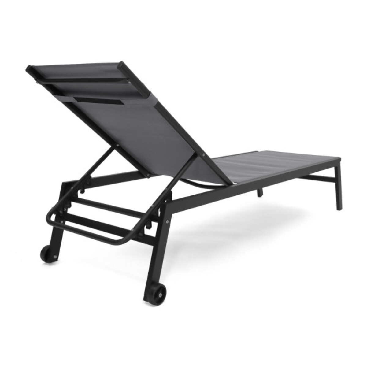 Transats inclinables Faro 5 positions noirs - lot de 2