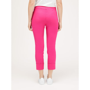 Motivi - Pantalón capri en mezcla de lino - Fuchsia