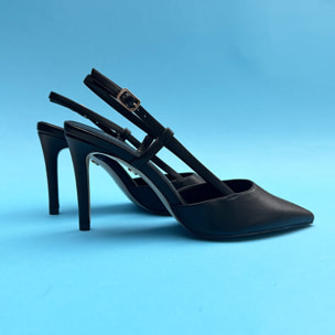 Décolleté sling back Donna Tata Italia Nero