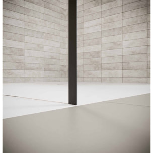 Retour pour Porte de Douche 80x195cm Verre Trempe 8mm Anticalcaire - Alu Noir - DARK ELEMENTARY