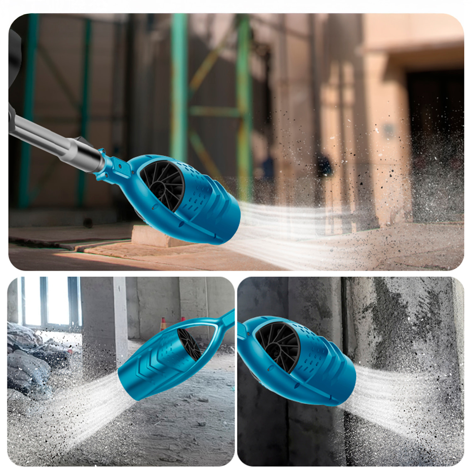 Soplador turbo 21V con mango extensible, 800W y 15000mAh.