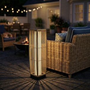 Lanterne solaire sans fil rechargeable résine tressée sable