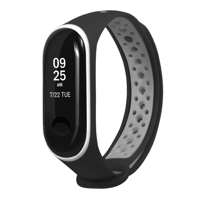 DAM Correa deportiva de silicona Compatible con Xiaomi Band 25x1x2 Cm. Color: Negro