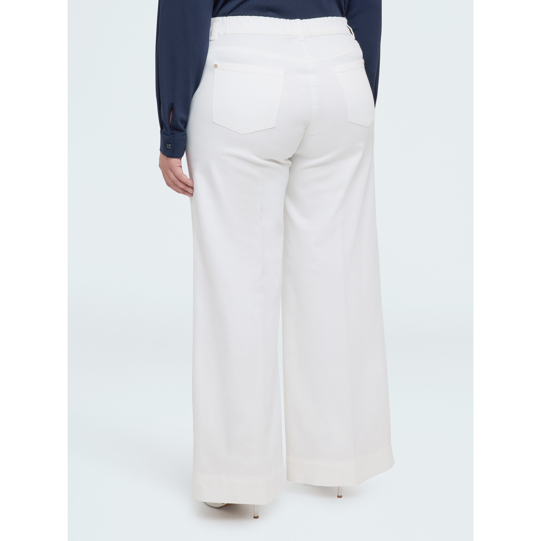 Fiorella Rubino - Pantaloni Wide Leg in cotone - Bianco
