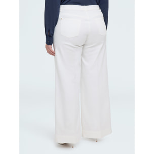 Fiorella Rubino - Pantaloni Wide Leg in cotone - Bianco
