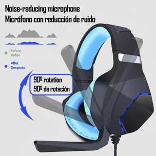 G600 Hellcrack Headset, cuffie da gioco speciali con microfono integrato e cavo con controllo del volume.