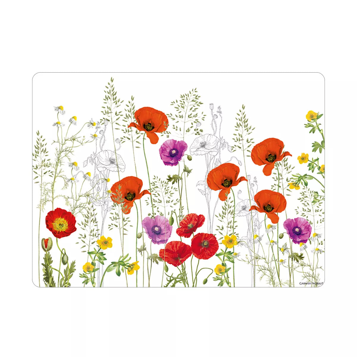 Set vinyle 860 g/m² imprimé rouge violet Les coquelicots violet