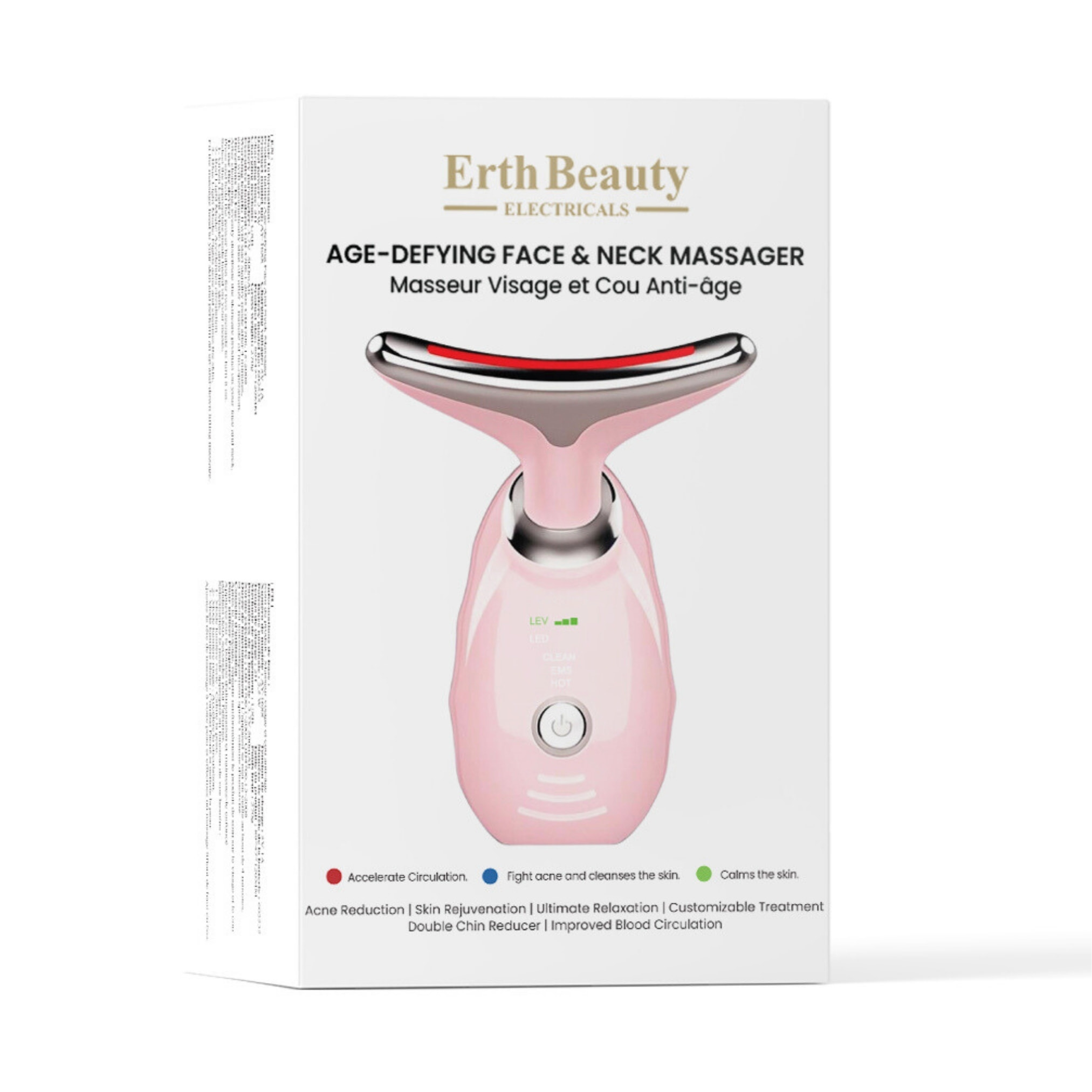 Masajeador facial y de cuello antiedad Rosa