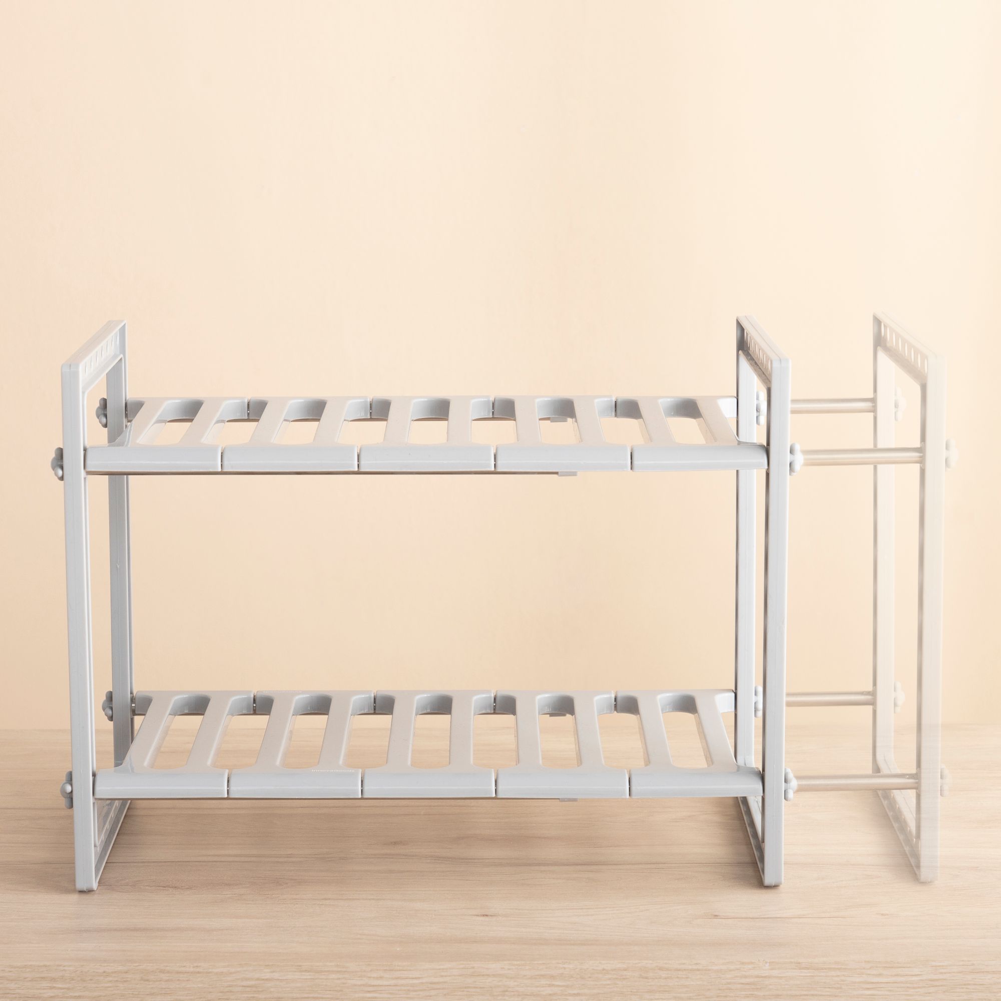 Scaffale estensibile per lavello Shibblek - grigio - 37,5-66,5x38x28 cm
