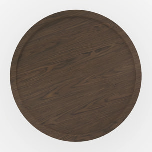 Table d'appoint en placage noyer, D40 cm - Côme