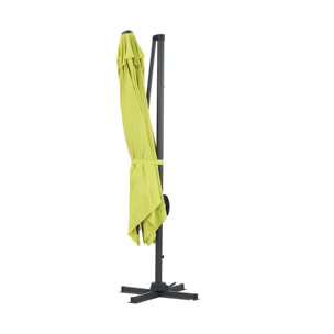 Parasol jardin déporté Alu ''Sun 3'' - Carré - 3 x 3 m - Vert