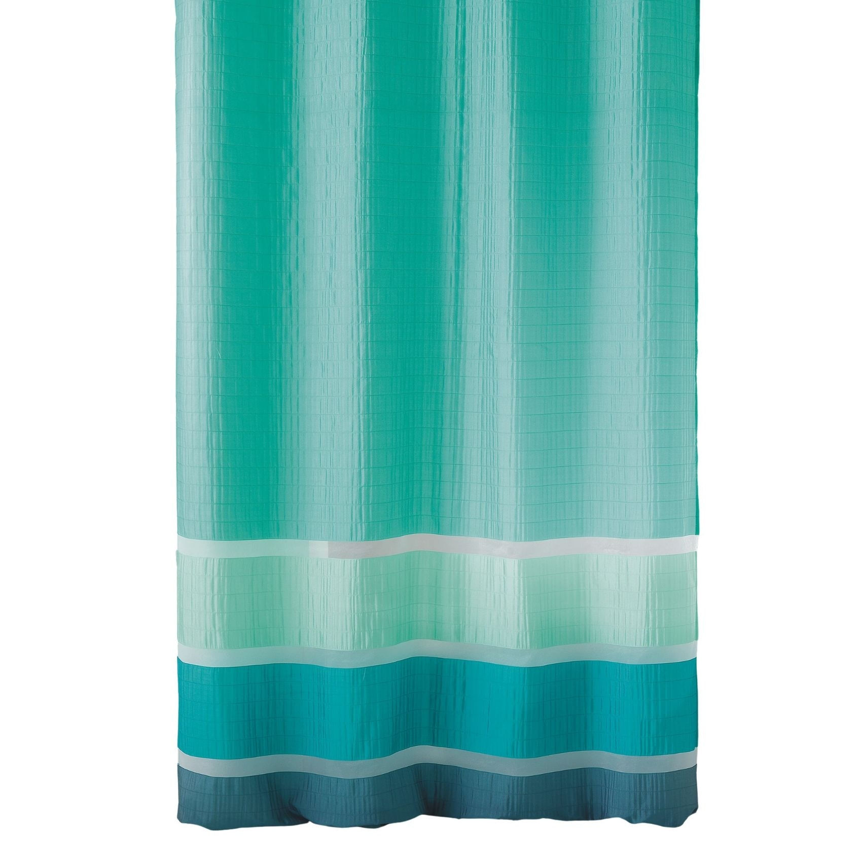 Voilage satiné rayures horizontales - Turquoise