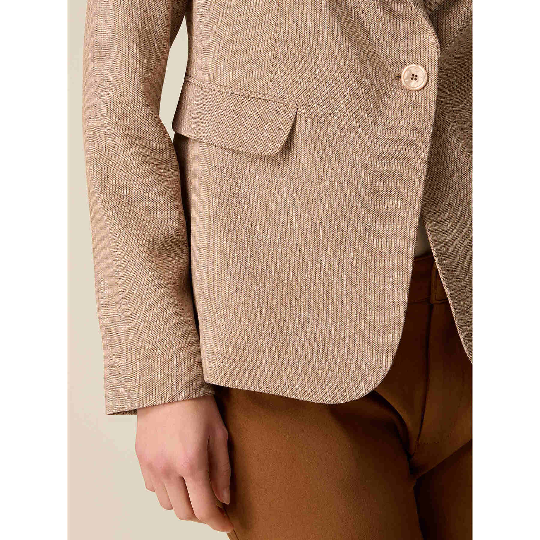 Oltre - Chaqueta estructurada mezcla viscosa - Beige