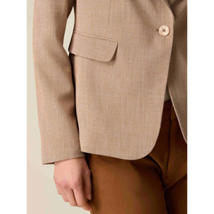Oltre - Chaqueta estructurada mezcla viscosa - Beige