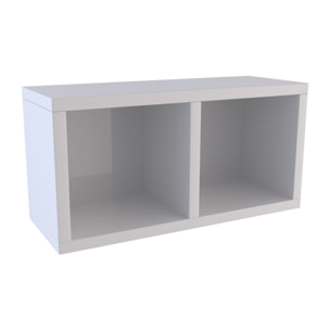 Etagère murale 40x20x20cm blanche de rangement 2 emplacements - PERSONALYZ DUO