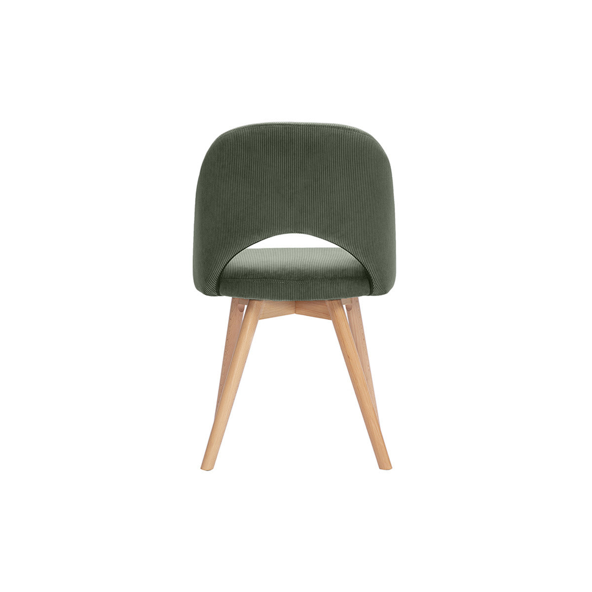 Chaises scandinaves en tissu velours côtelé vert kaki et bois clair (lot de 2) COSETTE