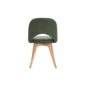 Chaises scandinaves en tissu velours côtelé vert kaki et bois clair (lot de 2) COSETTE