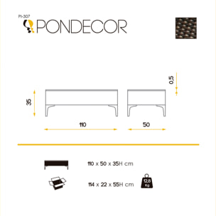 Mesa de centro de jardín – Ratán sintético
