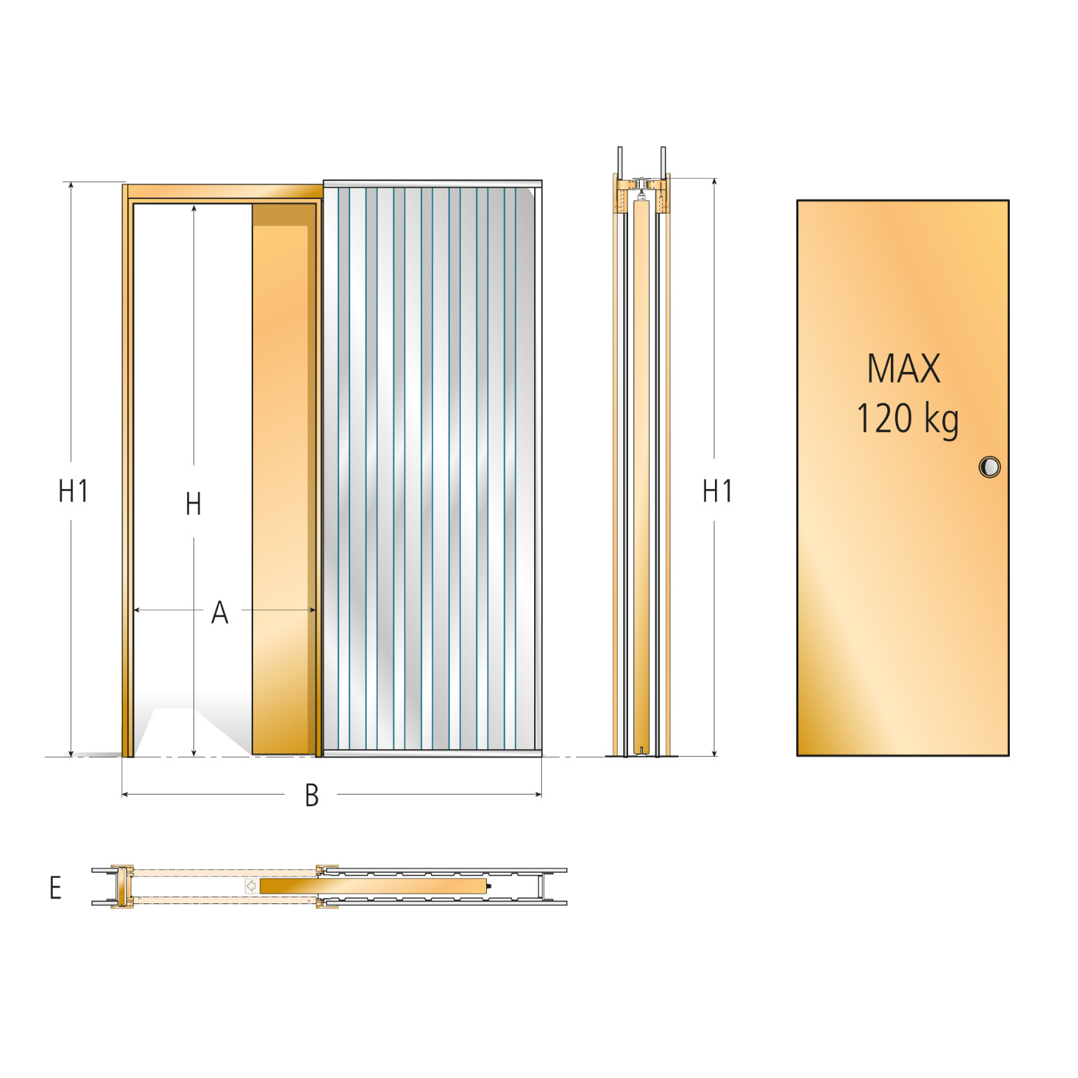 Châssis porte galandage Placo FIBROTUBI - 800 mm - Cloison finie 100 mm - 93020087