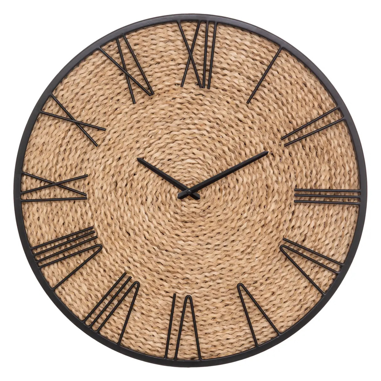 Horloge "Nico" paille D50cm