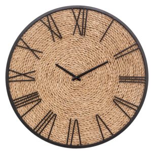 Horloge "Nico" paille D50cm
