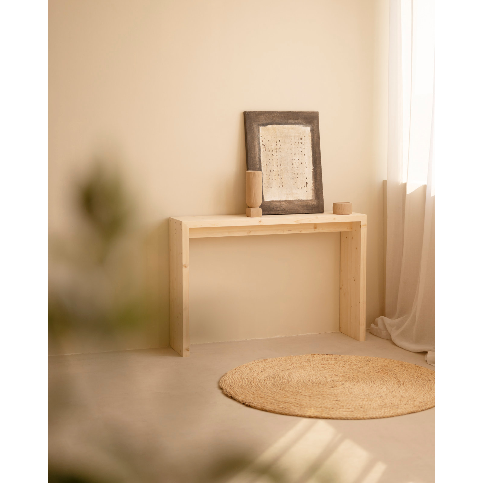 Tableau noir et blanc décoratif sur coton avec cadre en bois peint à la main à la peinture à l'huile en différentes tailles