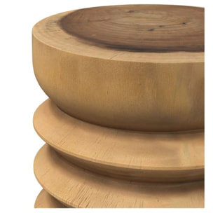 Tabouret rond en bois de suar D30 cm - Lewa