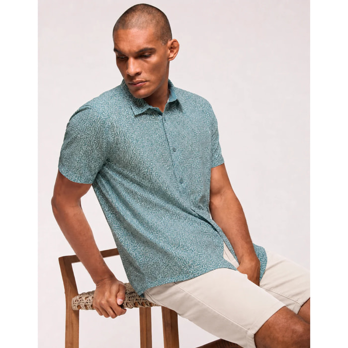Camisa Manga Corta Turquesa - Uros