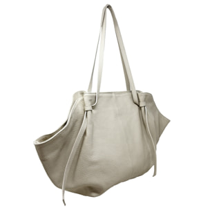 Borsa a Mano Shopper in Vera Pelle Dollaro Made in Italy