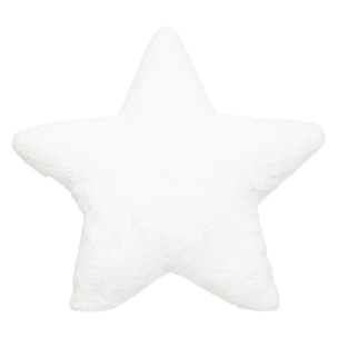 Coussin enfant "Etoile" - blanc - fausse fourrure