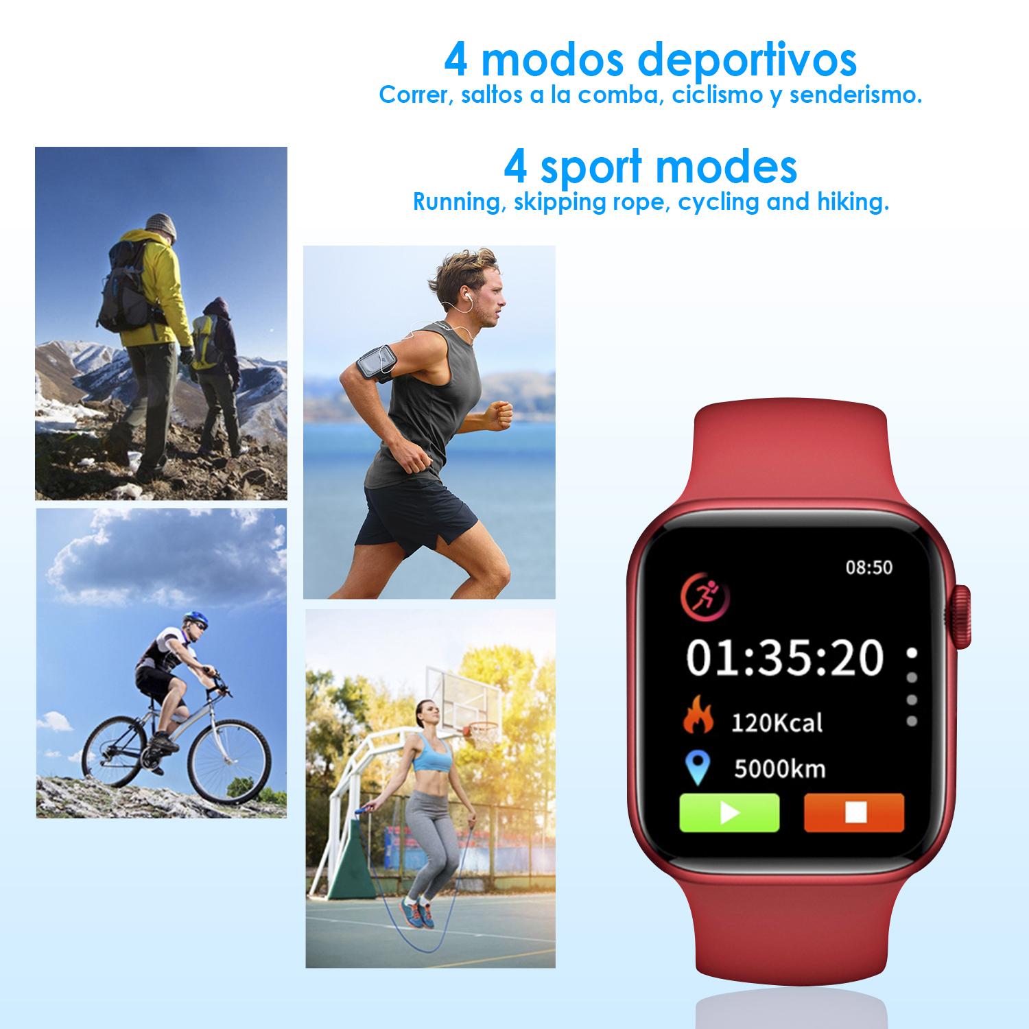 Smartwatch X8 Max con marcador y llamadas Bluetooth, termómetro corporal, monitor cardiaco y de tensión.