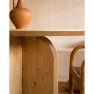 Table à manger ronde en bois massif de chêne moyen de 110 cm Hauteur: 75.2 Longueur: 110 Largeur: 110