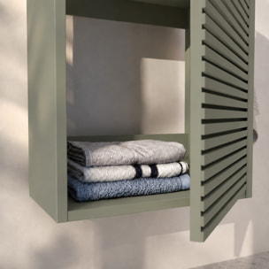 Ensemble Meuble Lave Mains Cranté Vert et Noir 40x50x22 cm - Vasque et Miroir - MALO