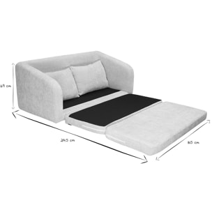 Canapé convertible 2 places en tissu effet velours texturé beige MAHAUT