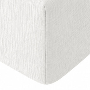 Drap housse - bonnet:30cm 100% gaze de coton blanc pur