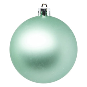 Boule de Noël plastique 80mm x4 vert amande
