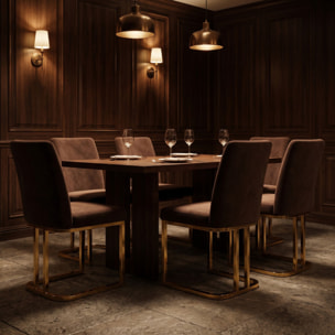 Sedia Imbottita in Effetto Velluto con Gambe Oro, Design Moderno ed Elegante per Sala da Pranzo, Cucina, Soggiorno, Studio e Ufficio