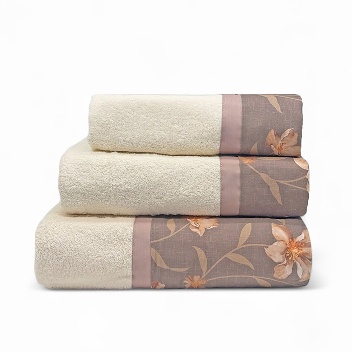 Set Spugna GIGLIOLA 3 Pezzi: Viso+Ospite+Telo Bagno