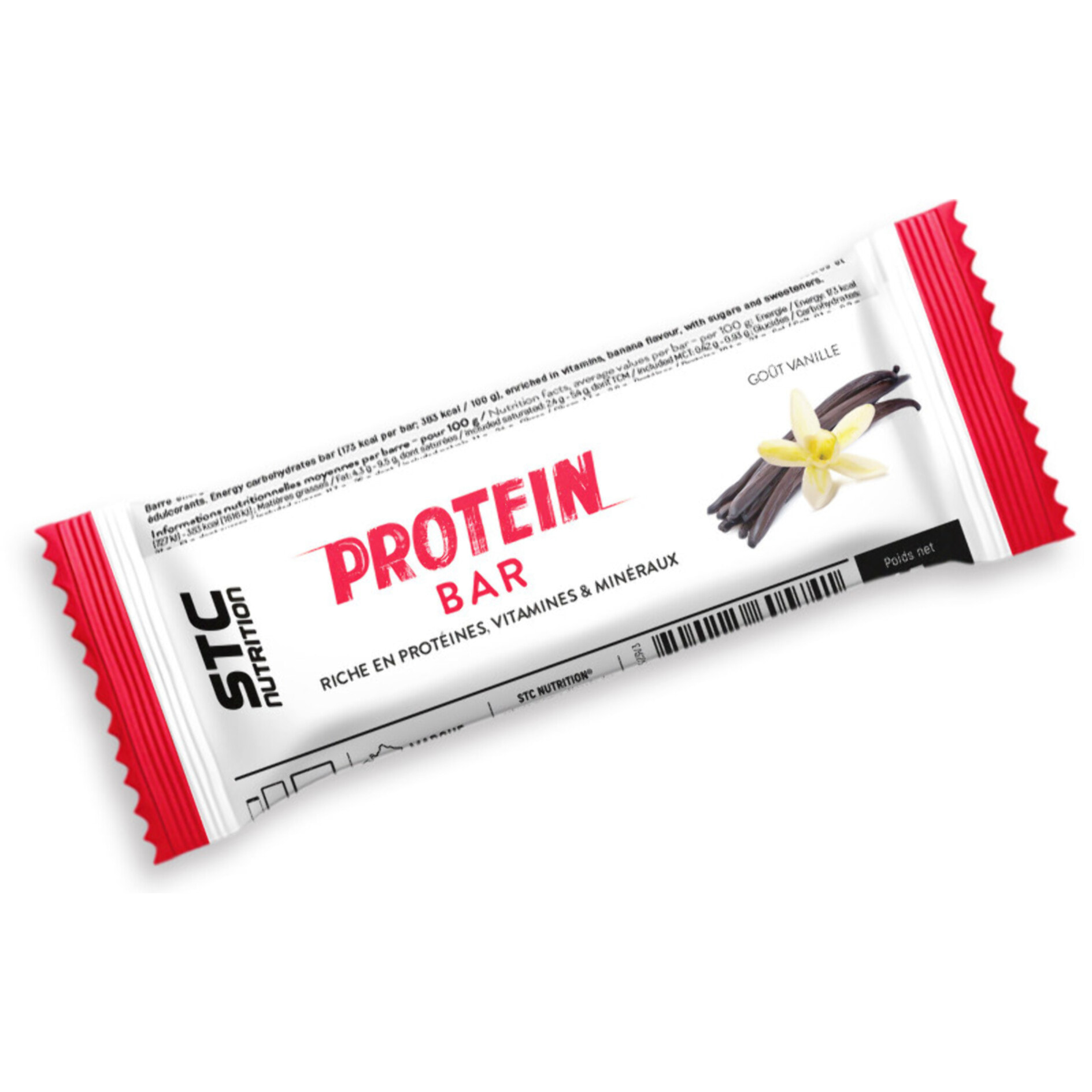 STC Nutrition - Protein Bar Vanille - 15 g de Protéines par Barre + Vitamines & Minéraux - En-Cas Protéiné - Lot de 2 Étuis de 5 Barres x 45 g
